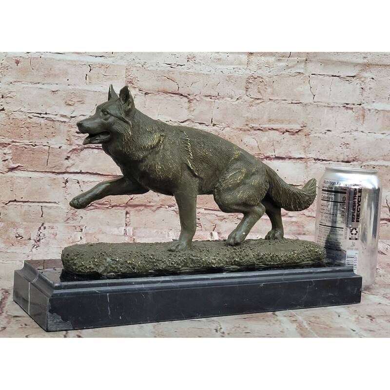 Bronze German Shepherd Statue – Guard Dog Sculpture Decor