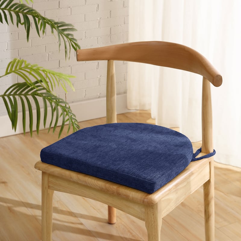 Sweet Home Collection U-Shape Molded Memory Foam Chair Pads With Ties