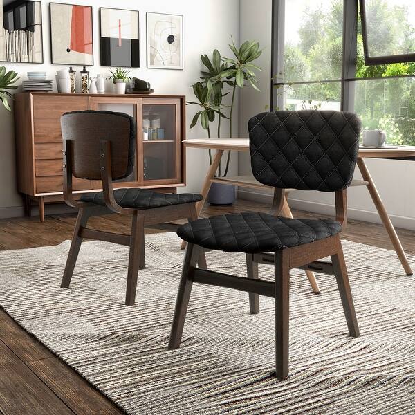 Carson Carrington Viscri Mid Century Grey Tufted Fabric Dining Chairs