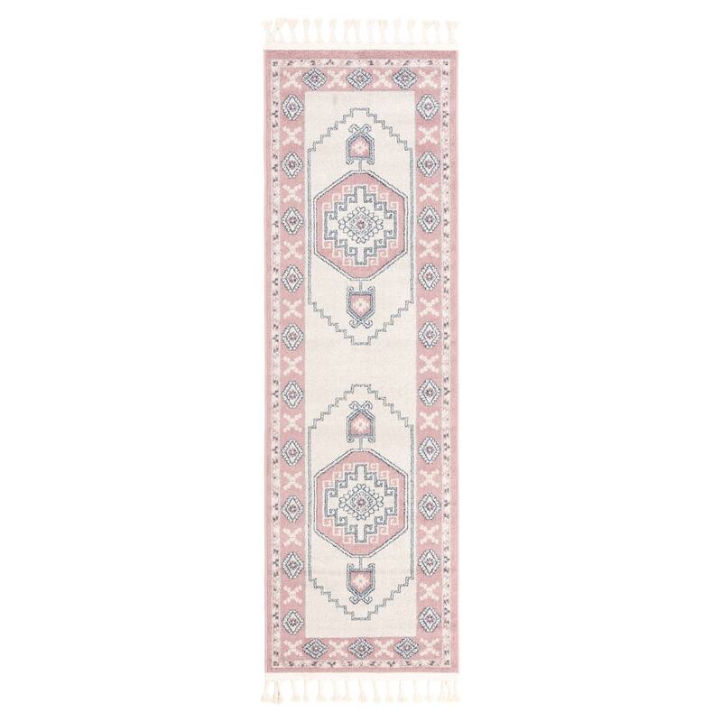 Well Woven Loop De Loop Kaya Tribal Geometric Area Rug - Blush - 2' 3" x 7' 3" - Runner