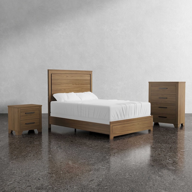 Furniture of America Nyess Modern Chestnut Brown 3-Piece Wood Kids Bedroom Set - Full