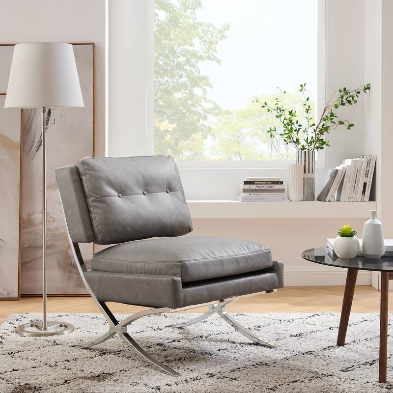 Art Leon Mid-century Modern Armless Accent Chair