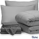 preview thumbnail 64 of 79, Bare Home Bed-in-a-Bag Down Alternative Comforter & Sheet Set Light Grey/Grey - Twin