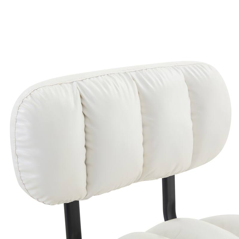 Adjustable Height Swivel Bar Stools Set of 2, PU Leather Upholstered Bar Stools, Dining Chairs with Metal Base & Footrest