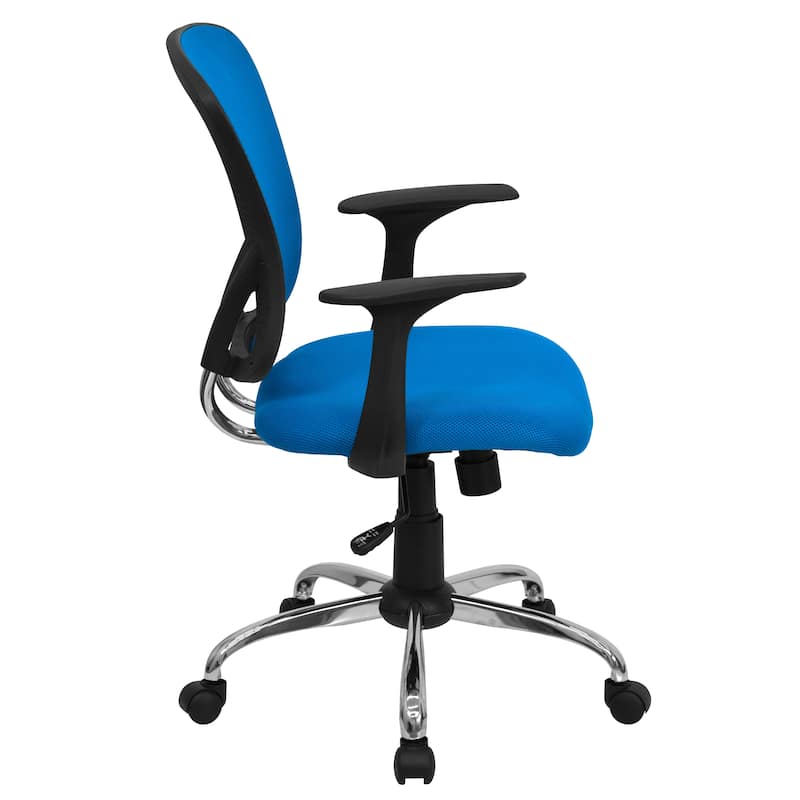 Mid-Back Mesh Swivel Task Office Chair with Chrome Base and Arms