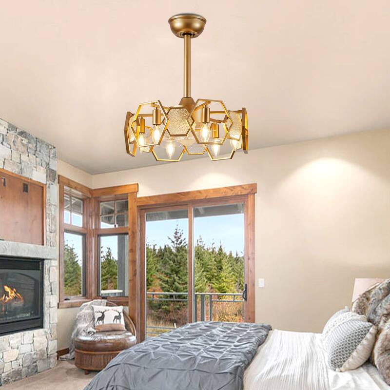 Bella Depot 19" Indoor Industrial Ceiling Fan with Light and Remote