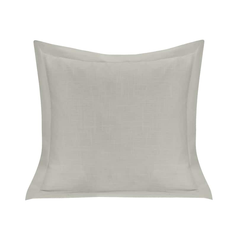 HiEnd Accents Luna Single Flanged Washed Linen Pillow, 20"x20" - Gray