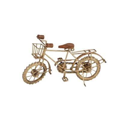 Metal Bike Decorative Sculpture - Gold - Roche River Decor