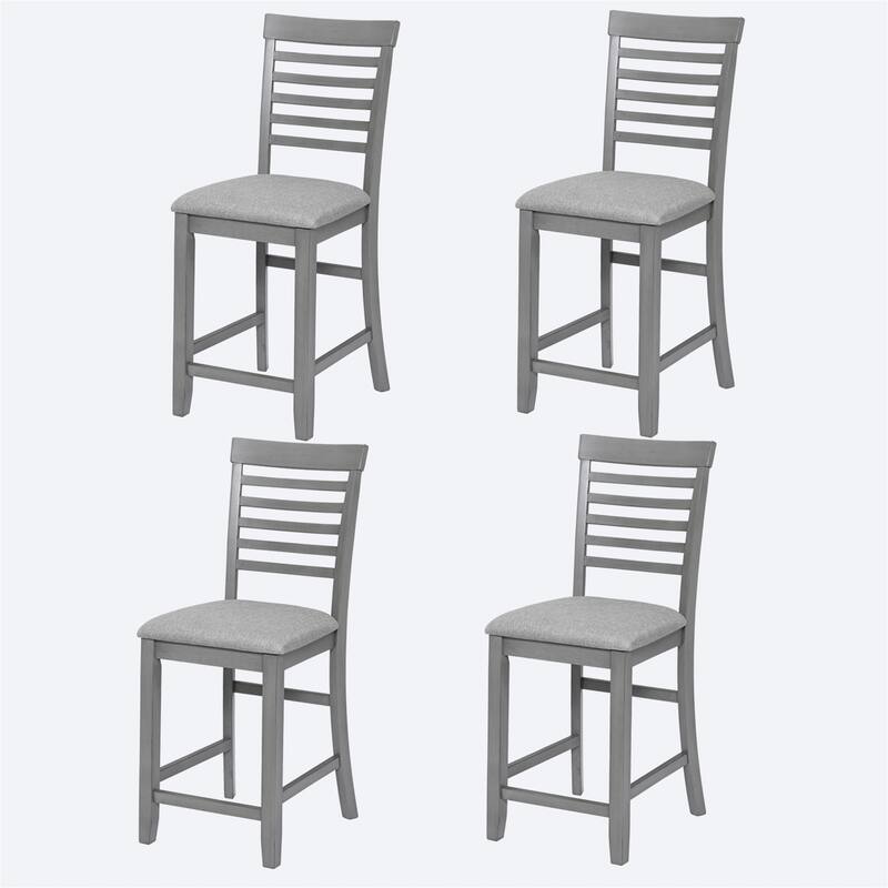 Kitchen Chair with Padded Seat Set for 4 - Grey