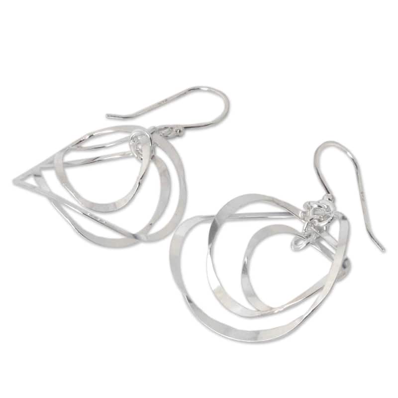 NOVICA Handmade Sterling Silver 'Twirling' Earrings (Thailand)