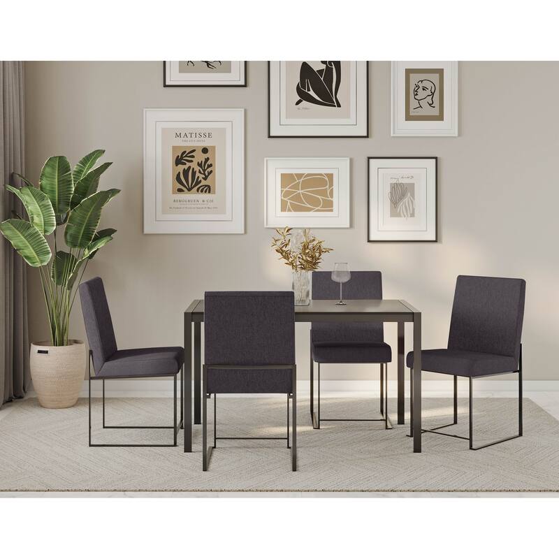 Carbon Loft Yadriel Industrial Black Metal Dining Table