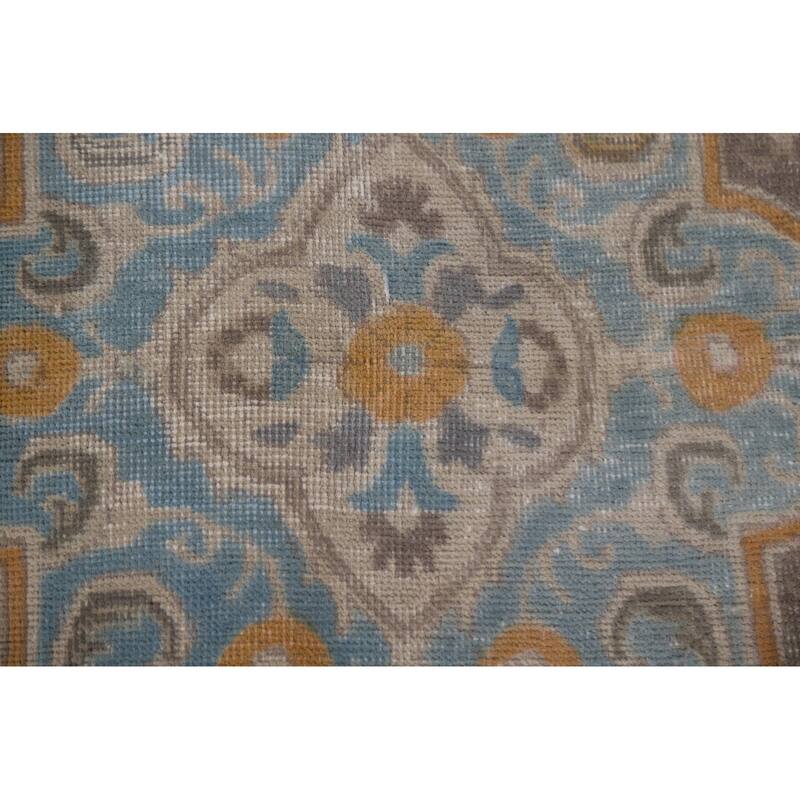 Hand Knotted Oriental 100% Wool Carpet Traditional Medallion Greys & Charcoal Tabriz Area Rug - 12' 8'' X 9' 6''