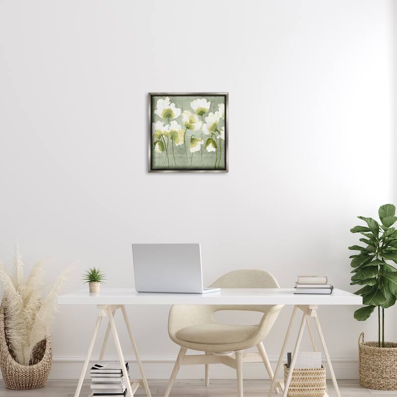 Stupell Charming Flower Impressions Framed Floater Canvas Wall Art Design By Vanessa Austin