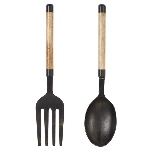 Shop Large Spoon and Fork Metal Wall Decor 8" x 35" Set of ...