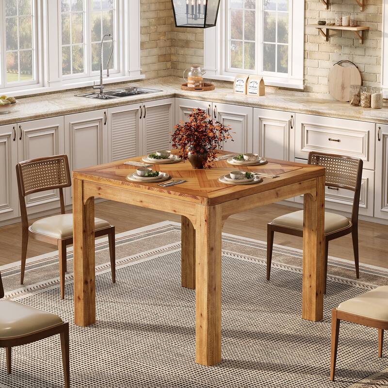 Solid Wood Dining Table Square Kitchen Table for Dining Room