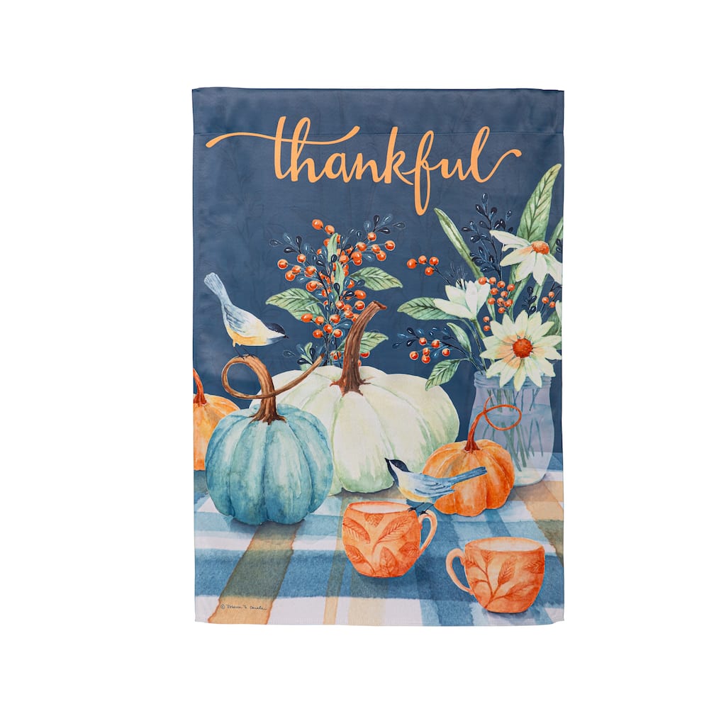 Thankful Harvest Suede House Flag