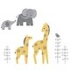 preview thumbnail 1 of 1, Lambs & Ivy Me & Mama Gray/Yellow Safari Elephant and Giraffe Nursery Wall Decals