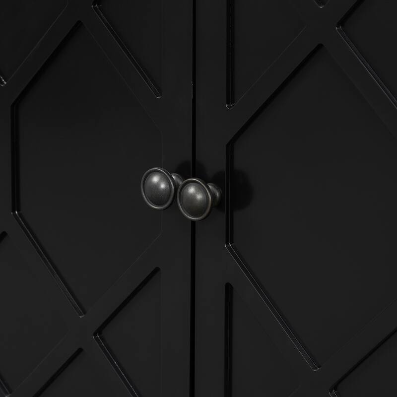 59.8" Elegant Entryway Table with Polygonal Door Design