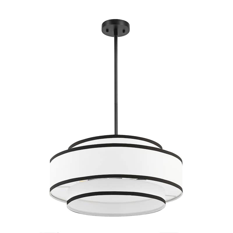 GetLedel 4-Light Double Shaded Drum Chandelier