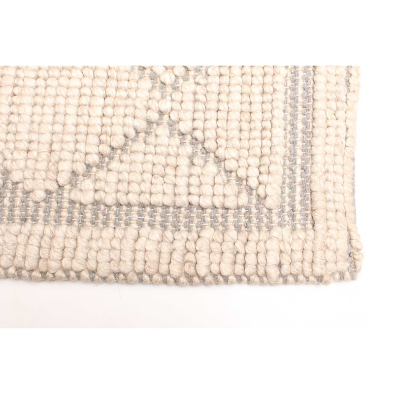 ECARPETGALLERY Braid weave Sienna Beige Wool Rug - 5'2 x 7'4