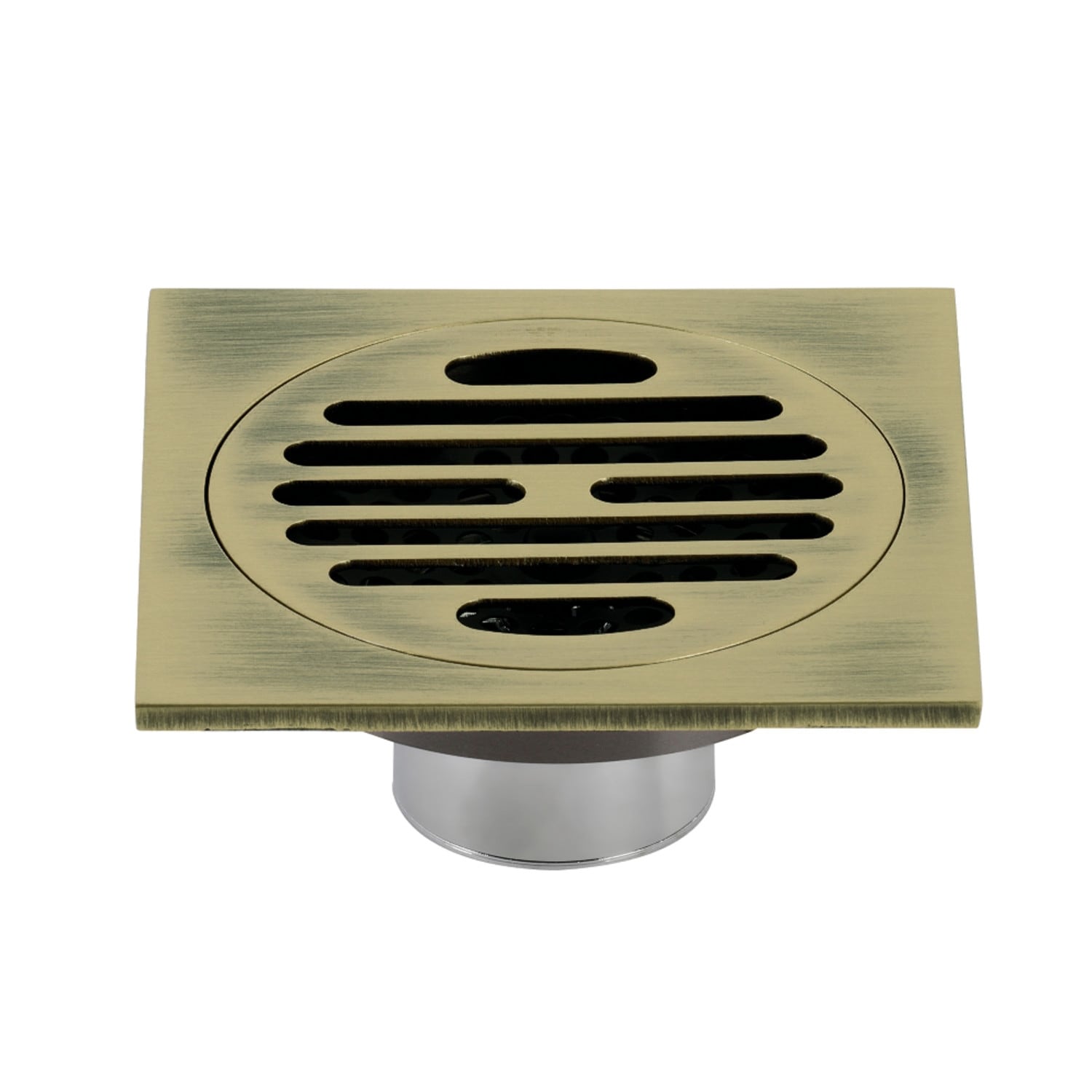 Watercourse Symmetric 4" Square Grid Shower Drain