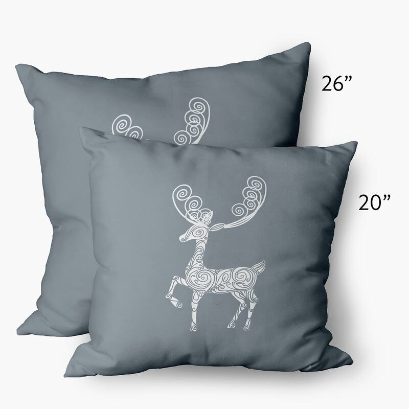 Fancy Christmas Reindeer Decorative Throw Pillow