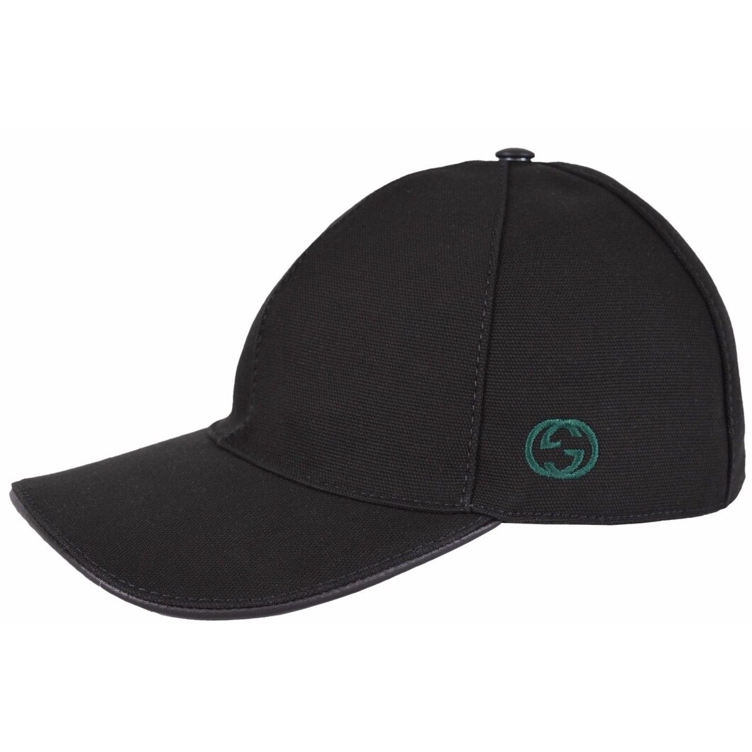 Shop Gucci Men S 387554 Black Canvas Gg Green Red Web Baseball Cap