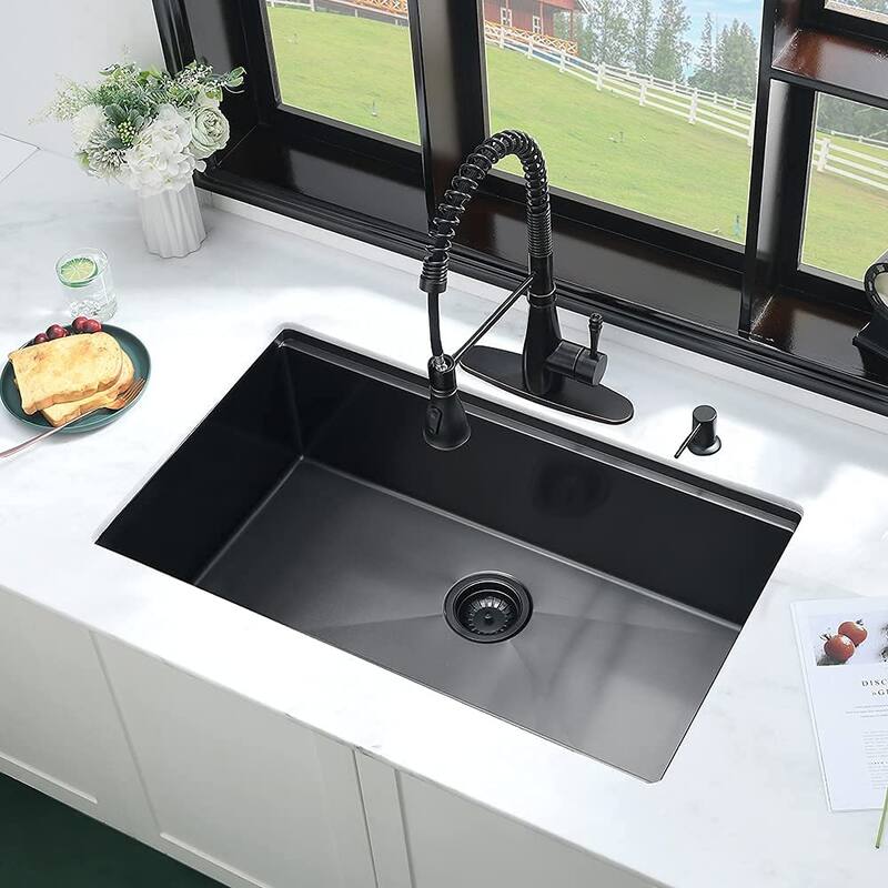 Undermount Kitchen Sink With Accessories - Black