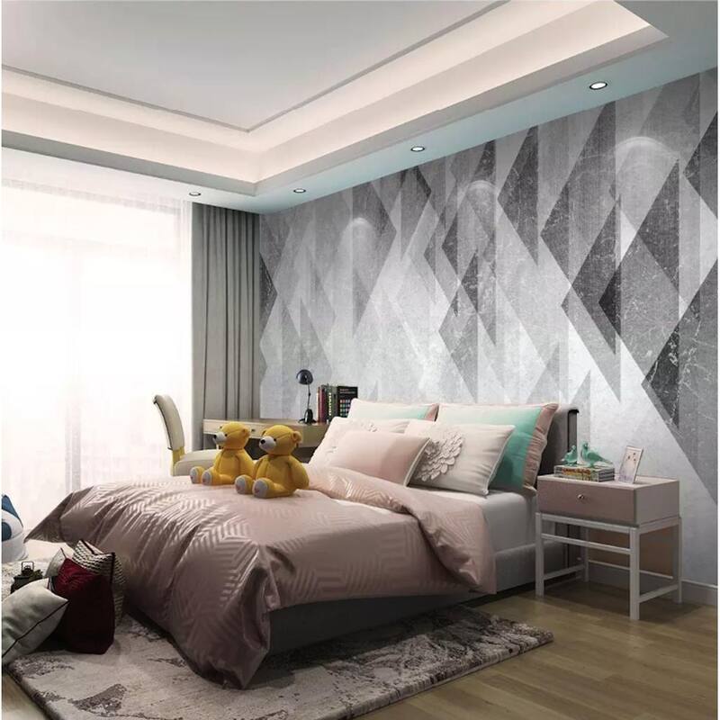 GK Wall Design Monochrome Geometric Trigon Modern Removable Wallpaper