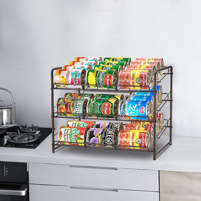 3 Tier Stackable Can Rack Organizer for Kitchen Cabinet Pantry Countertop