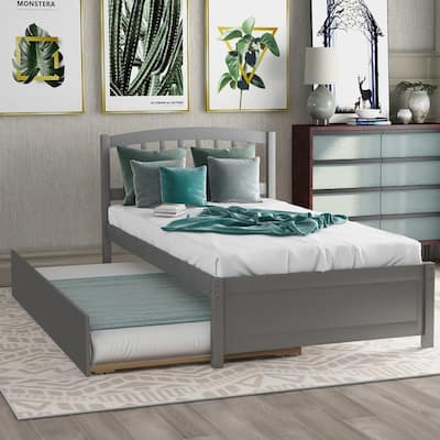 Twin size Platform Bed with Trundle