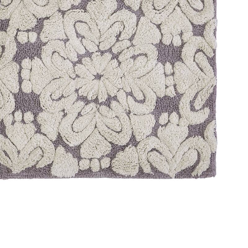 Better Trends 100% Cotton Soft & Super Absorbent Bathroom Rugs - Medallion Collection Non-Skid Latex Machine Washable Bath Mats