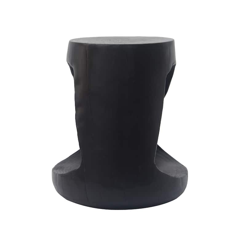 One-of-a-kind Hollow Drum Table Accent Table MGO Round Side Table with Wood Grain Texture for Indoor, Covered Outdoor Spaces