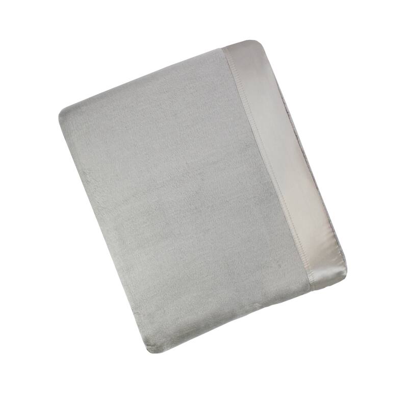 Plaza Collection Pure Silk Throw and Blanket - King With Silk Border - Grey