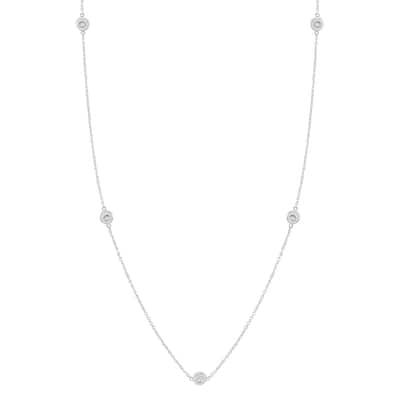 Marquee 1/10 Carat 36 Inch Diamond Necklace in .925 Sterling Silver