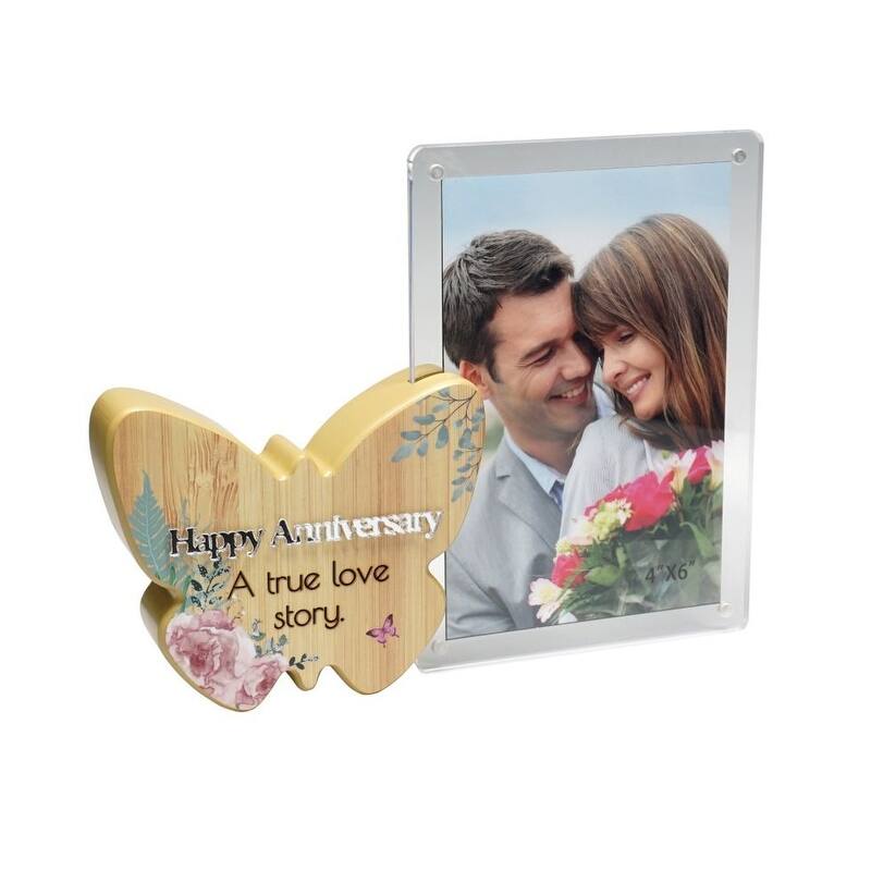 Butterfly With Text And Clear Photo Frame- Happy Anniversary Photo Frame