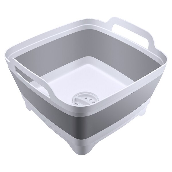 Foldable square drain basket set sink kitchen household bath portable dish basin Collapsible Washing Up Bowl