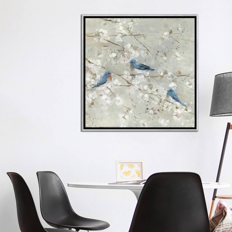 iCanvas "Blue Bird Melody II" by Sally Swatland Framed