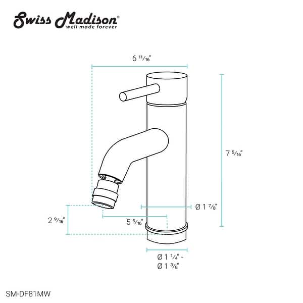 Swiss Madison SMDF81 Ivy 2.2 GPM Single Hole Bidet Faucet with Single
