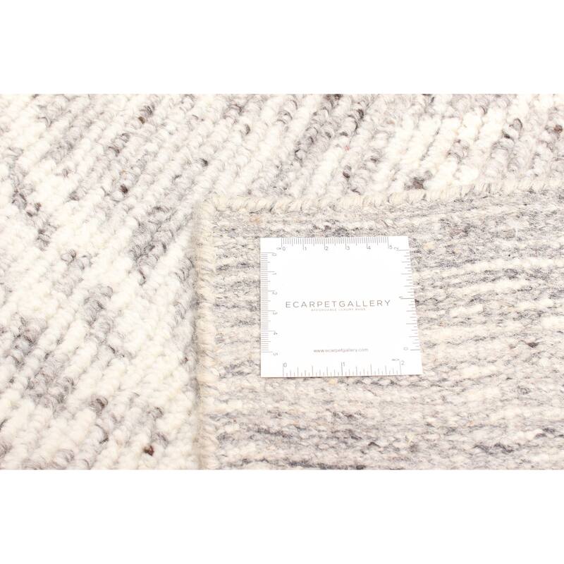 ECARPETGALLERY Hand-knotted Tangier Grey Wool Rug - 5'1 x 7'9