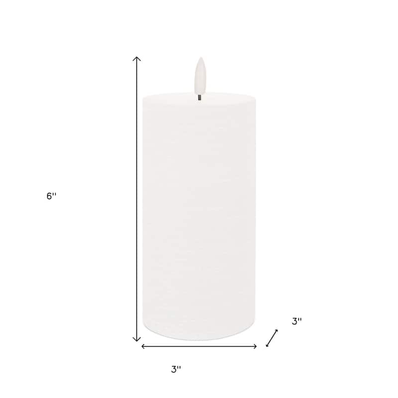 Set of Two White Flameless Pillar Candles