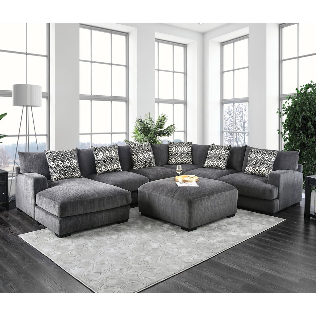 Kintra Modern Chenille Upholstered Modular Sectional by Furniture of America