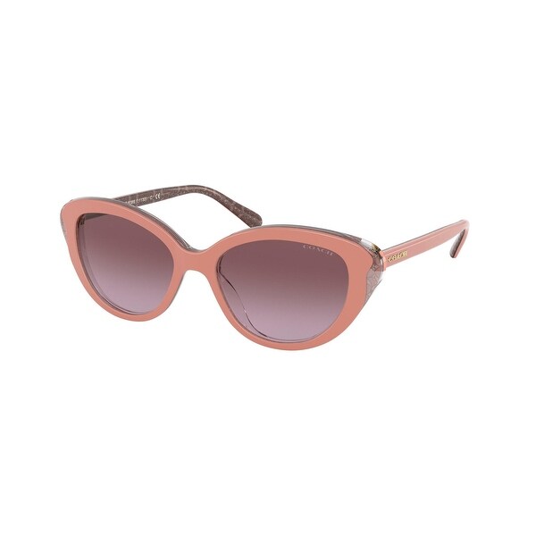 Coach HC8288 55858H 52 Pink Glitter Signature C Woman Cat Eye Sunglasses. Opens flyout.