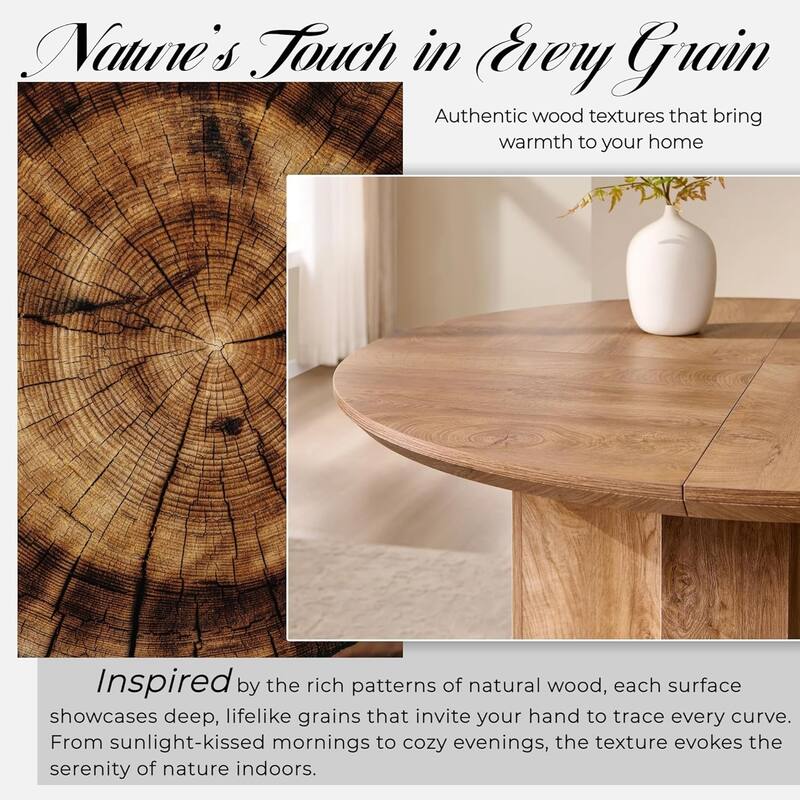 47" Modern Round Dining Table, Thickened Kitchen Table for Dining Room