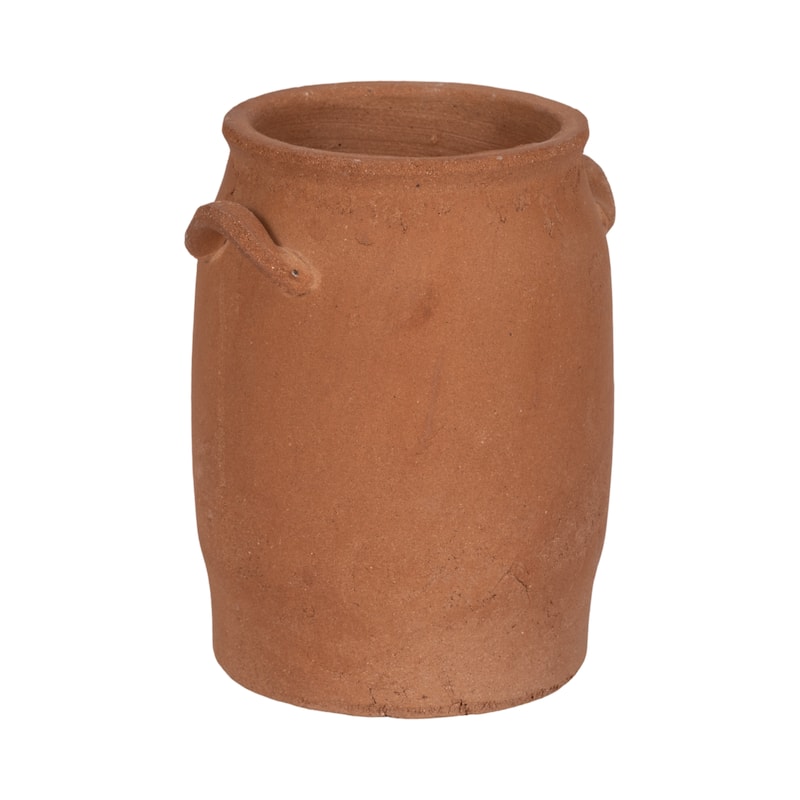 Ceramic Table Vase Rustic Handles Textured Artisan Decorative Accent