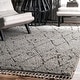 preview thumbnail 11 of 23, Nuloom Nieves Moroccan Diamond Tassel Area Rug 5'3" x 7'7" - Grey