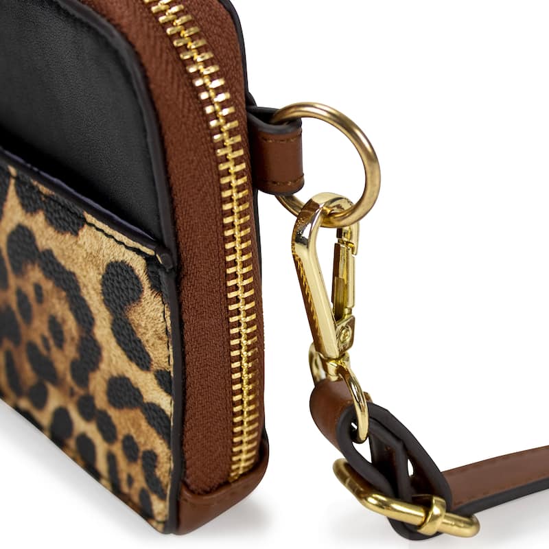 BADGLEY MISCHKA Leopard Vegan Leather Pouch Belt Bag