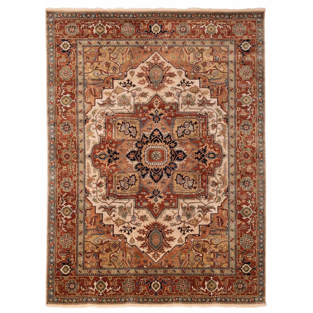 ECARPETGALLERY Hand-knotted Jules Sultane Ivory Wool Rug - 8'9 x 11'9