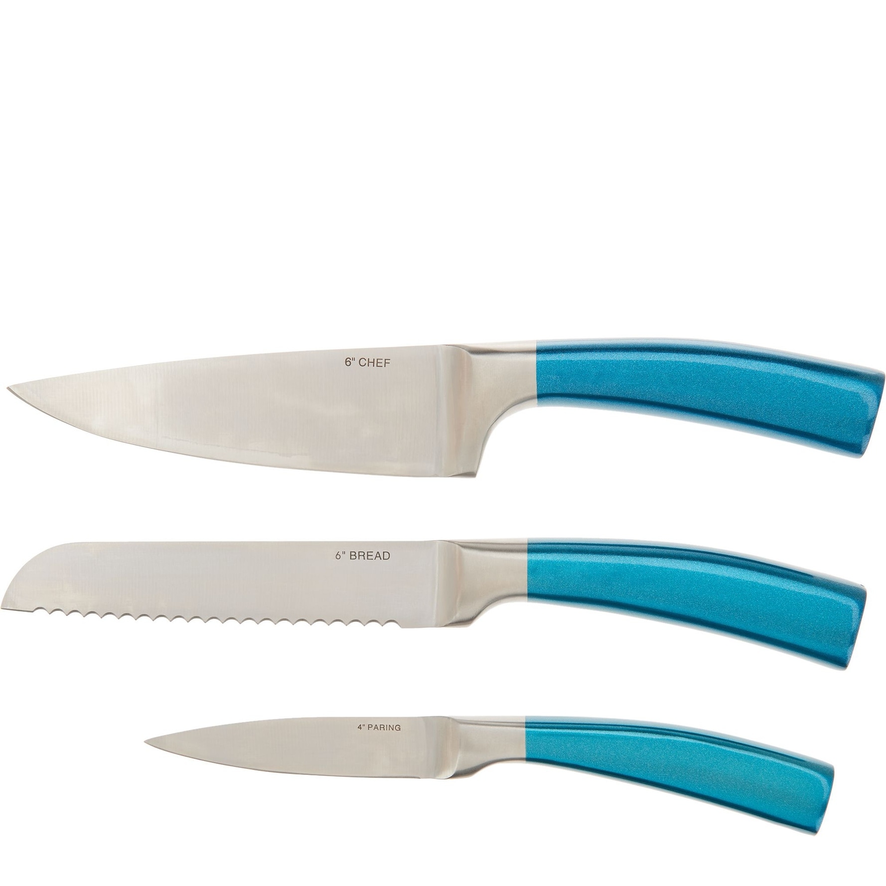 Ceramic Knives Set with Covers - 6 Pcs - Blue