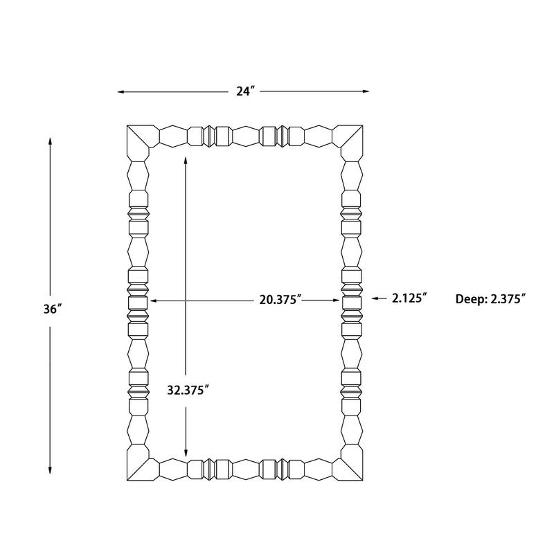 Livabliss Elisaveta Global Accent Mirror - 40"H x 30"W x 2"D